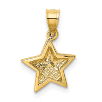 14k Polished Small Star Pendant-K5308