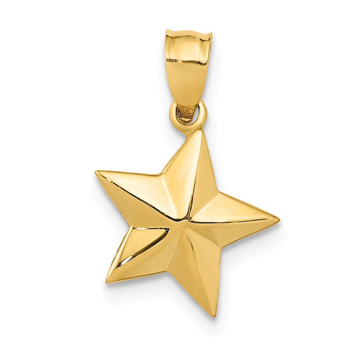 14k Polished Small Star Pendant-K5308