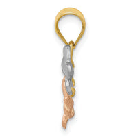14k Tri-Color Flower Pendant-K5312
