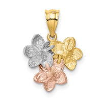 14k Tri-Color Flower Pendant-K5312