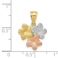 14k Tri-Color Flower Pendant-K5312