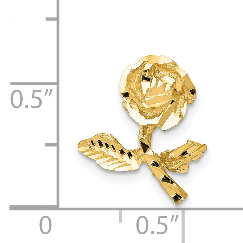 14k Satin Diamond-cut Rose Chain Slide-K5316