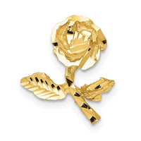 14k Satin Diamond-cut Rose Chain Slide-K5316