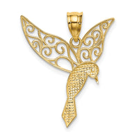 14k Polished Hummingbird Pendant-K5321