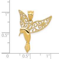 14k Polished Hummingbird Pendant-K5321