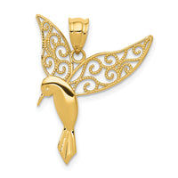 14k Polished Hummingbird Pendant-K5321