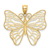14k Polished Large Butterfly Pendant-K5328