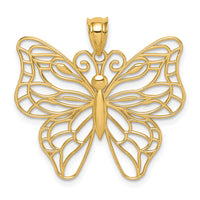 14k Polished Large Butterfly Pendant-K5328