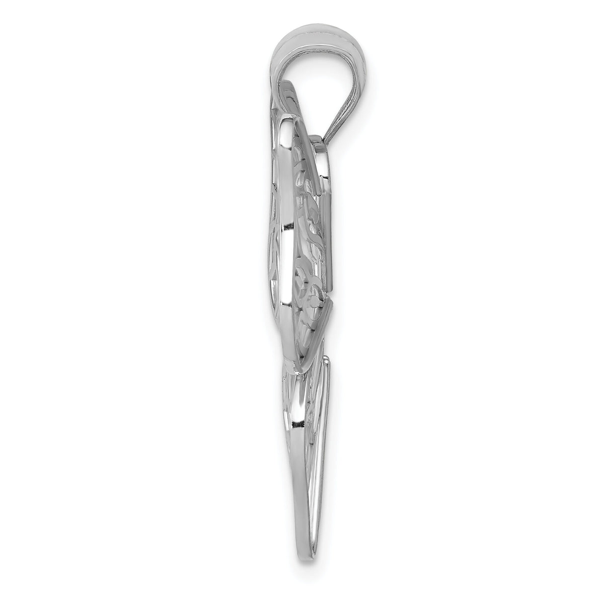 14k White Gold Polished Large Butterfly Pendant-K5329