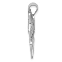 14k White Gold Polished Large Butterfly Pendant-K5329