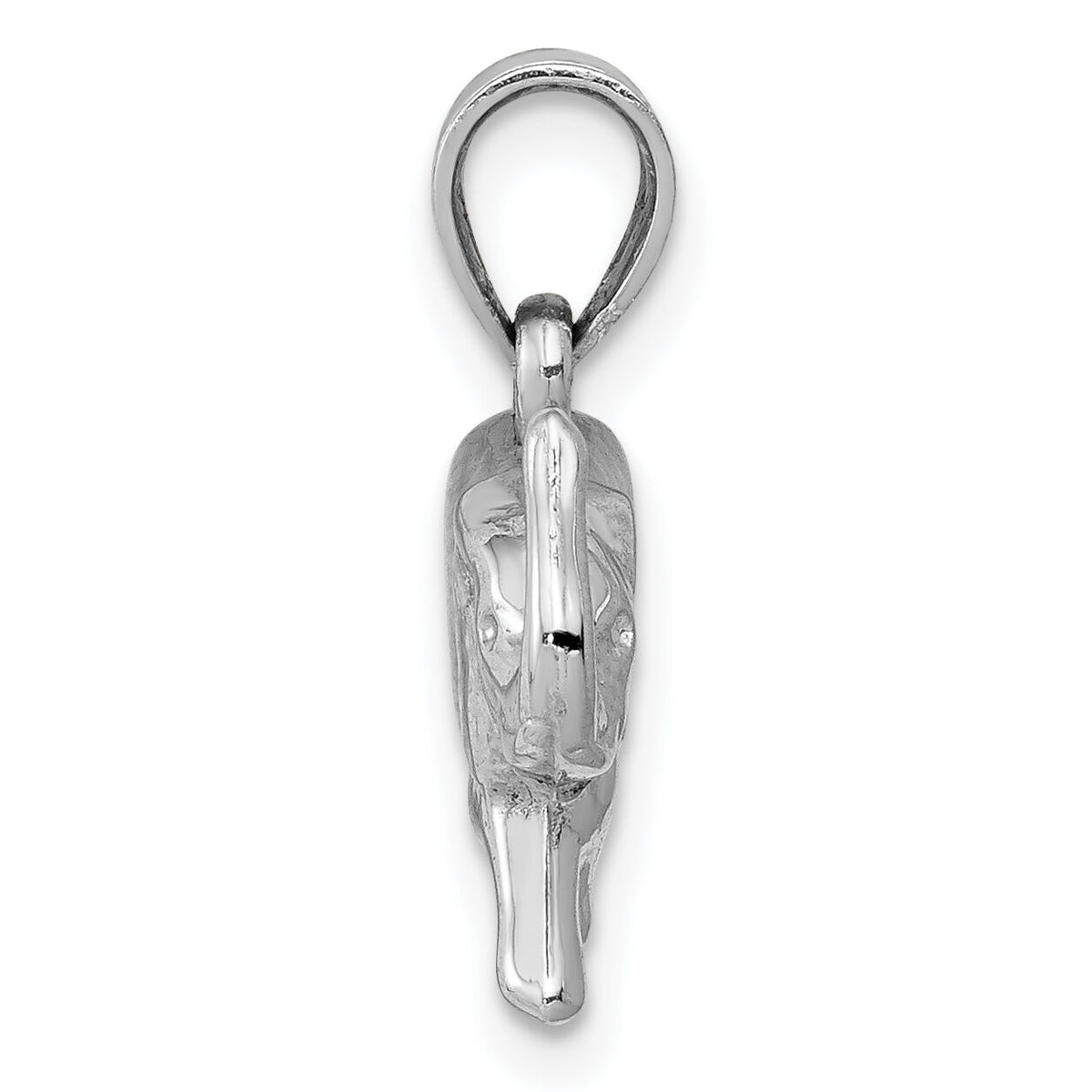14k White Gold 3D Polished Elephant Pendant-K5337
