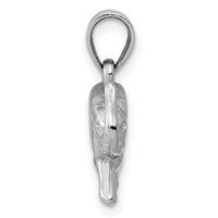 14k White Gold 3D Polished Elephant Pendant-K5337