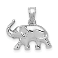 14k White Gold 3D Polished Elephant Pendant-K5337