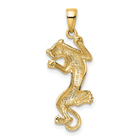 14K Gold Polished Panther Pendant-K5338