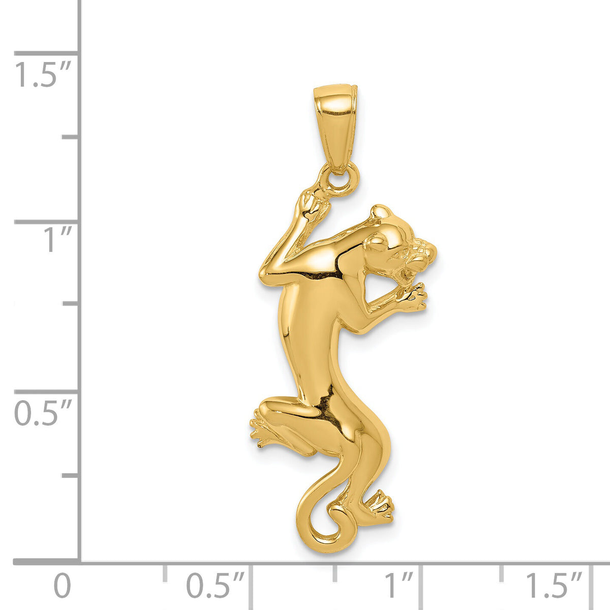 14K Gold Polished Panther Pendant-K5338