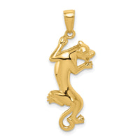 14K Gold Polished Panther Pendant-K5338