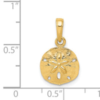 14K Gold Polished Sand Dollar Pendant-K5379