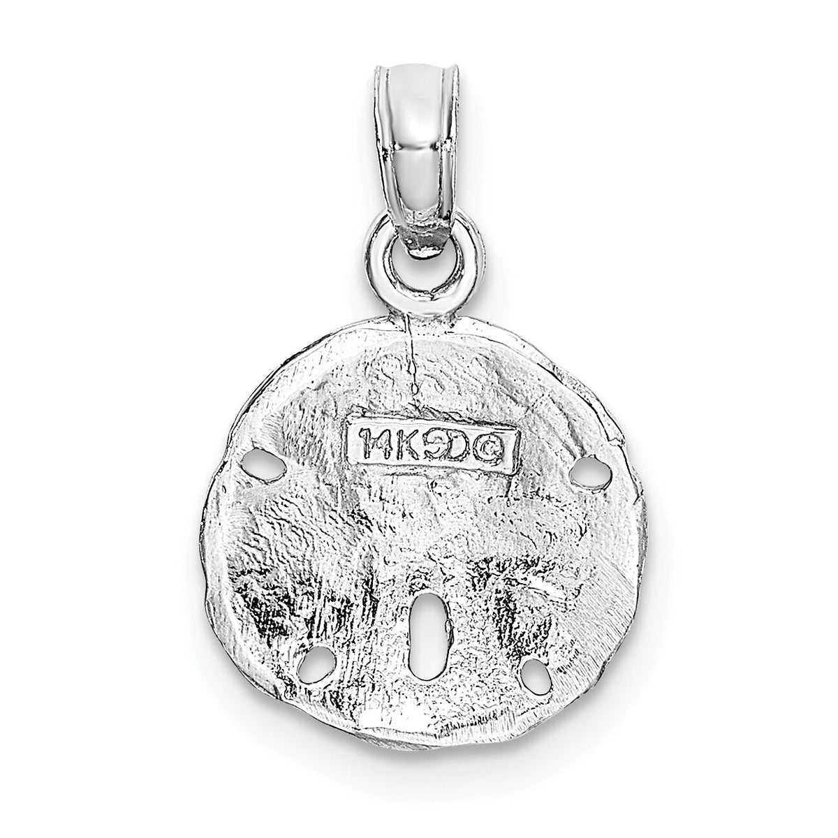 14K White Gold Polished Sand Dollar Pendant-K5379W