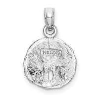 14K White Gold Polished Sand Dollar Pendant-K5379W