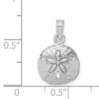 14K White Gold Polished Sand Dollar Pendant-K5379W
