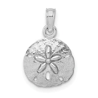 14K White Gold Polished Sand Dollar Pendant-K5379W