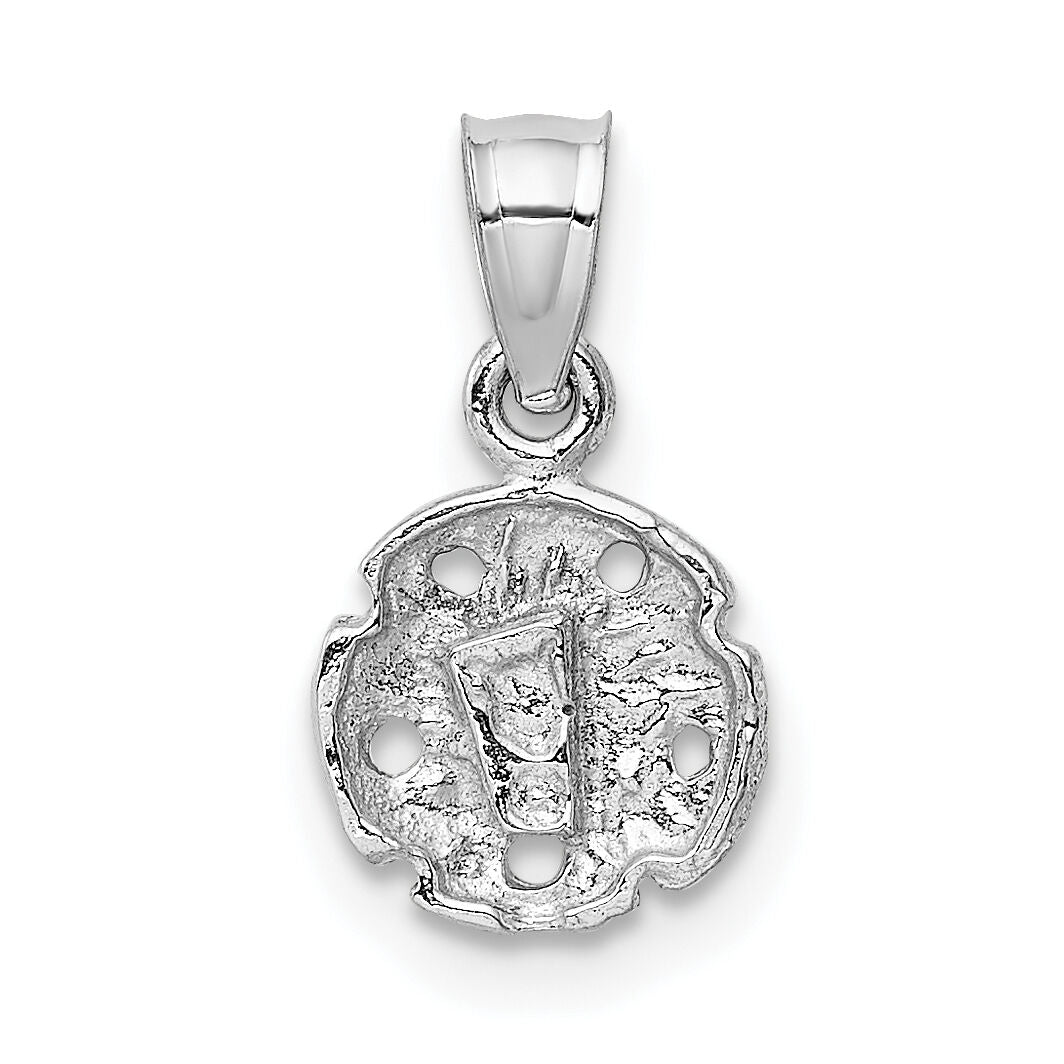 14k White Gold Sand Dollar Pendant-K5381