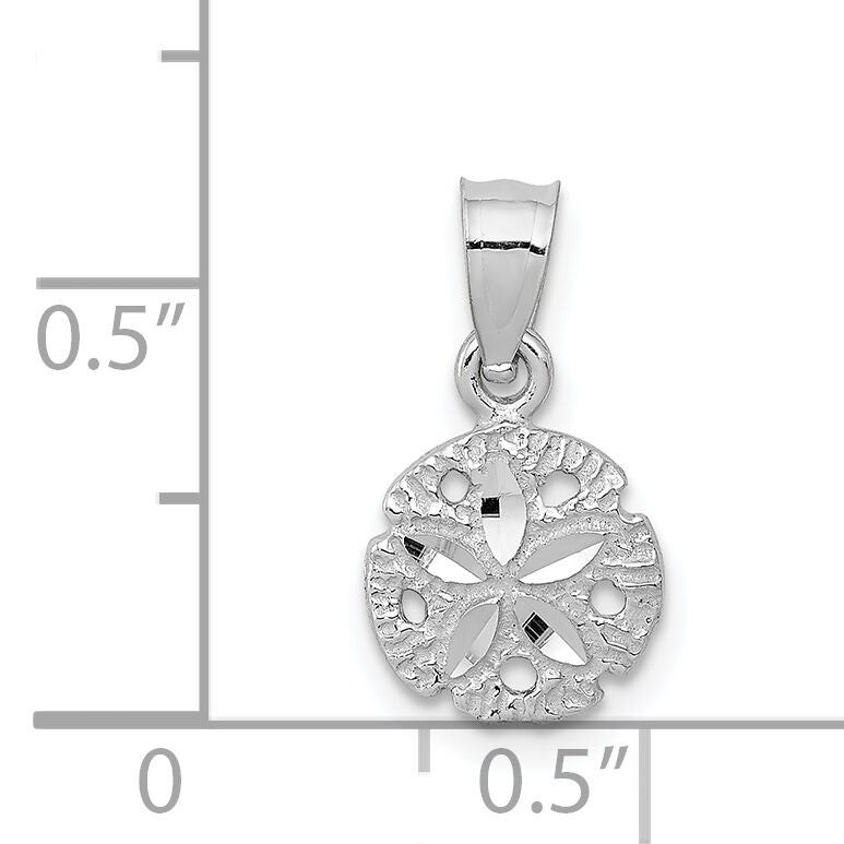 14k White Gold Sand Dollar Pendant-K5381