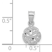 14k White Gold Sand Dollar Pendant-K5381