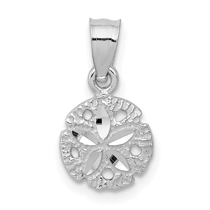 14k White Gold Sand Dollar Pendant-K5381