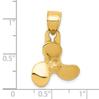 14k 3-D Moveable Blade Propeller Pendant-K5390
