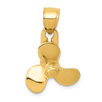 14k 3-D Moveable Blade Propeller Pendant-K5390