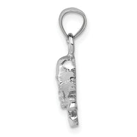 14K White Gold Skull and Crossbones Pendant-K5392