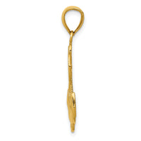 14k Polished Anchor with Textured Rope Pendant-K5393