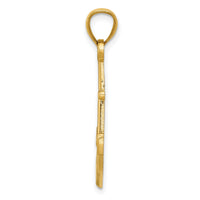 14K Gold Polished Anchor Pendant-K5394