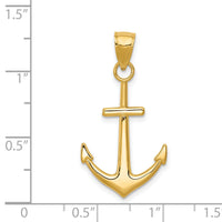 14K Gold Polished Anchor Pendant-K5394