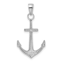 14K White Gold Polished Anchor Pendant-K5394W