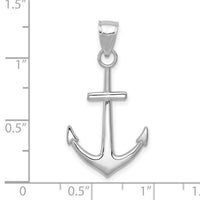 14K White Gold Polished Anchor Pendant-K5394W