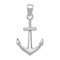 14K White Gold Polished Anchor Pendant-K5394W