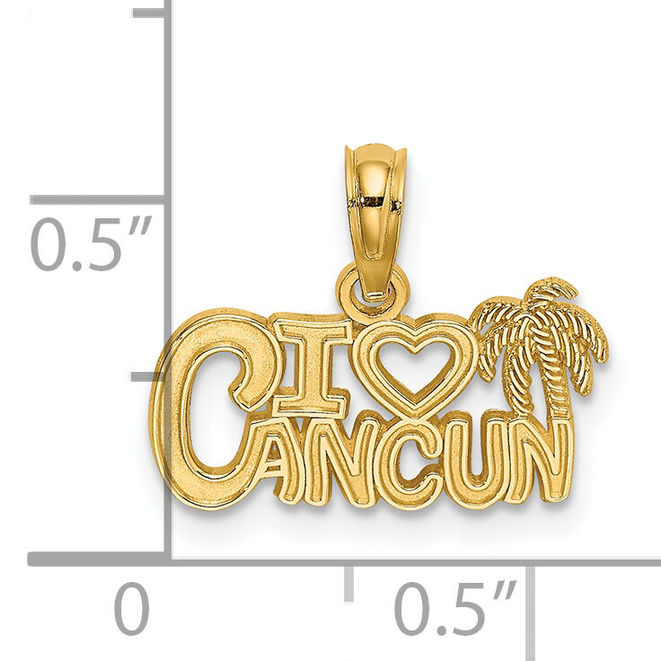 14k I HEART CANCUN Cut-out Charm-K5399