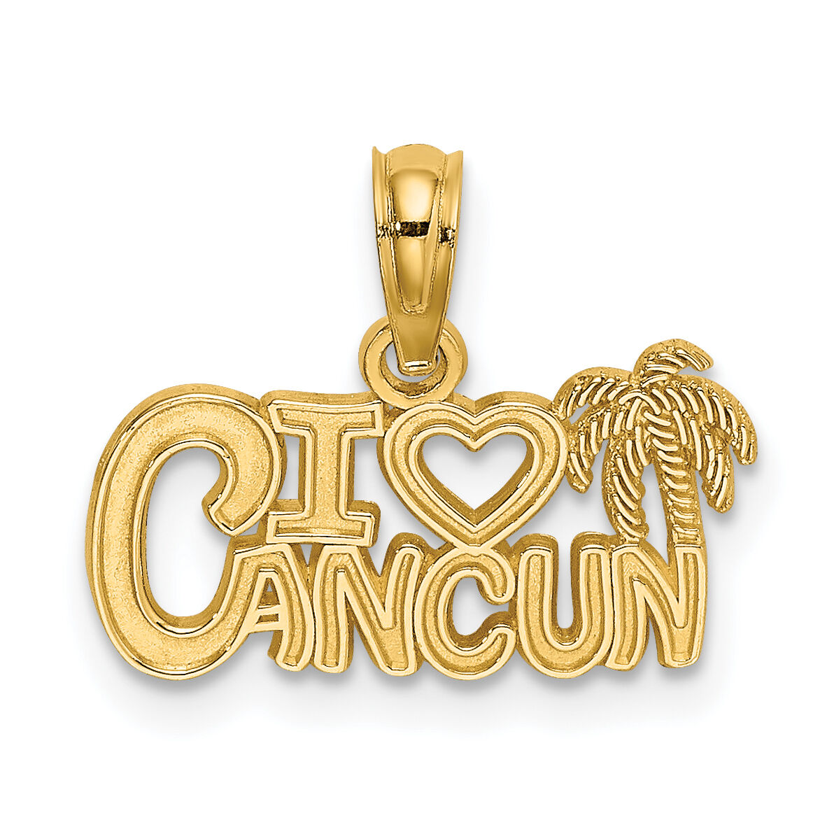 14k I HEART CANCUN Cut-out Charm-K5399