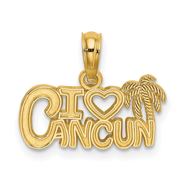 14k I HEART CANCUN Cut-out Charm-K5399