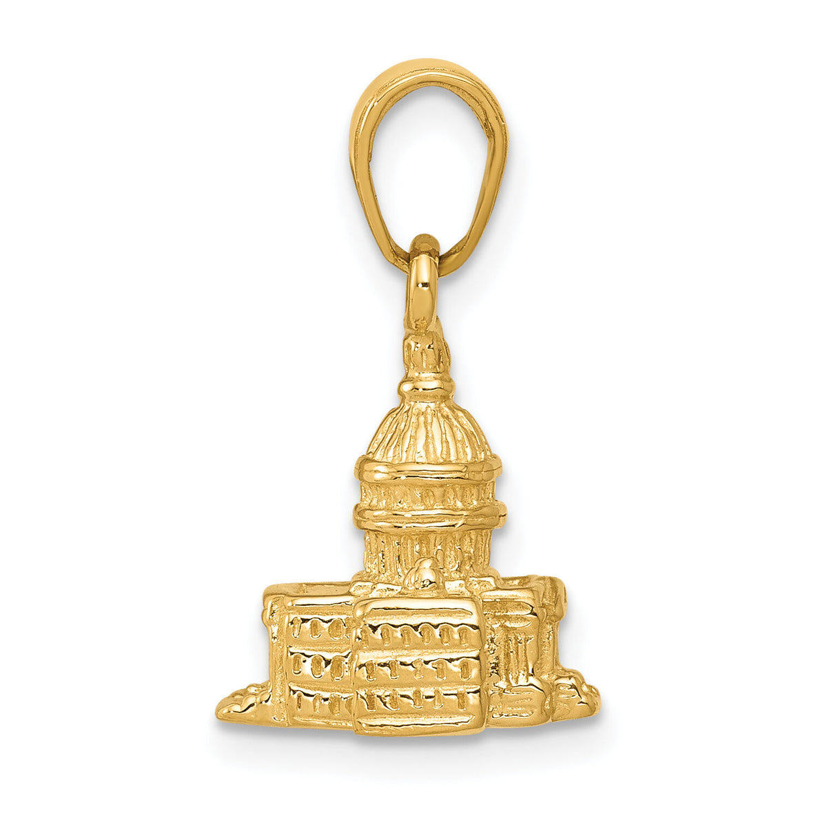14k 3D Washington D.C. Capital Building Pendant-K5400