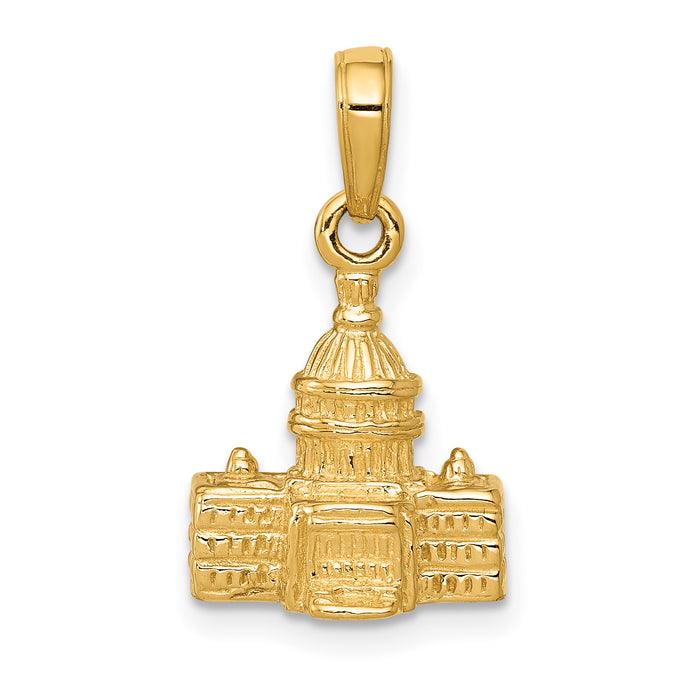 14k 3D Washington D.C. Capital Building Pendant-K5400