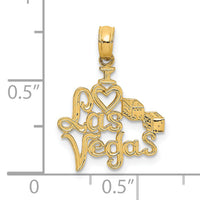 14K I HEART LAS VEGAS  with Dice Engraved Charm-K5403
