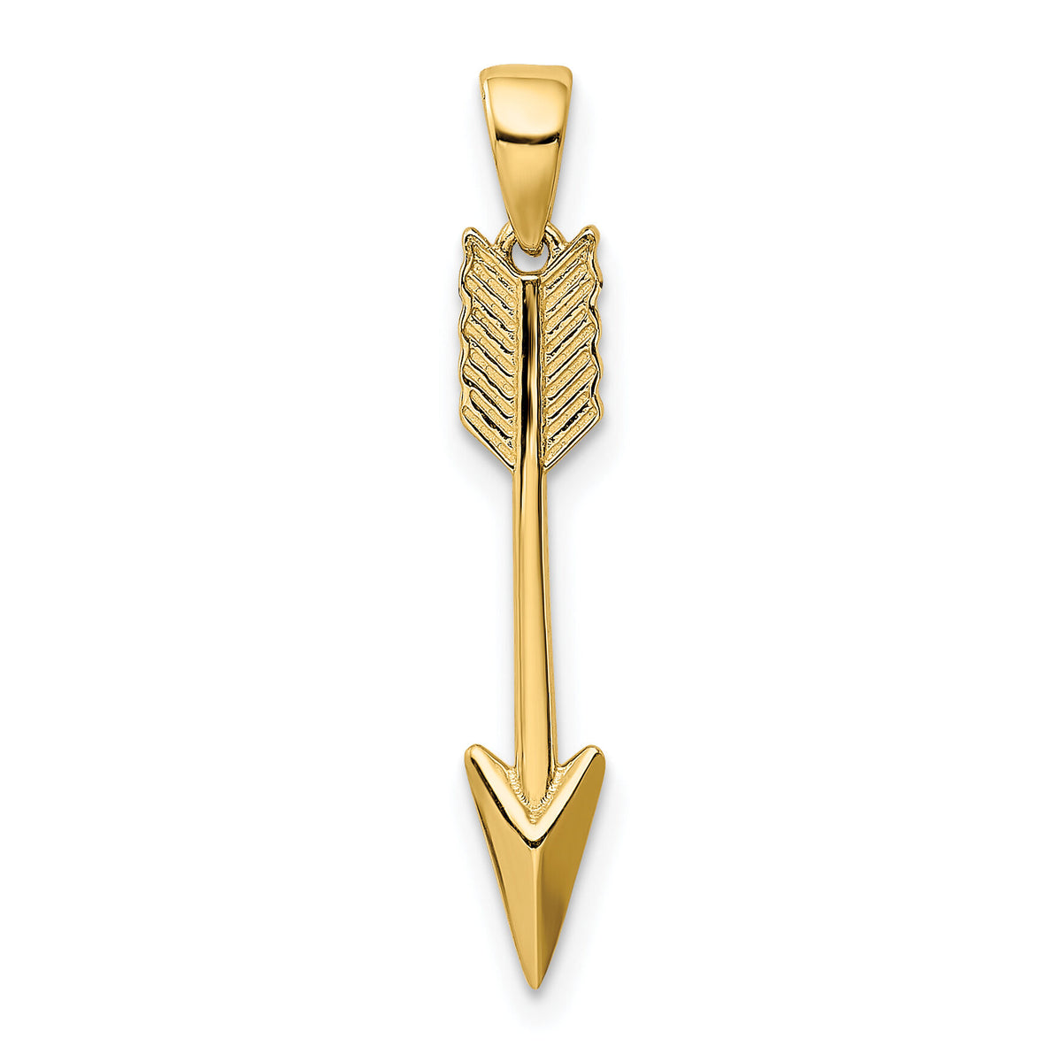 14K Polished 3D Arrow Pendant-K5404