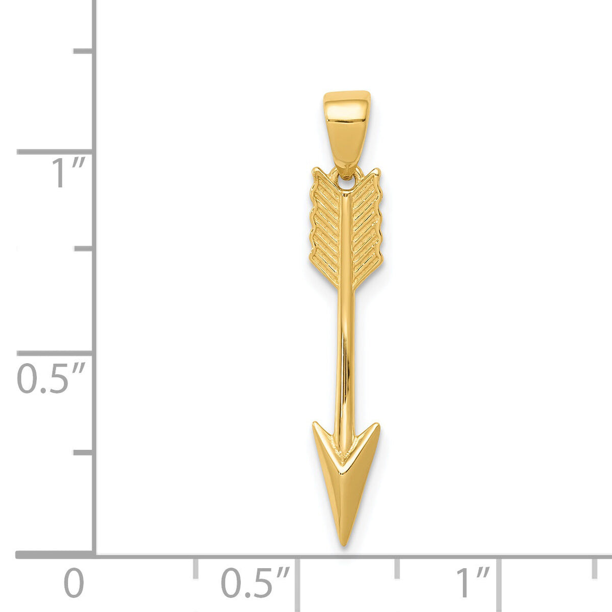 14K Polished 3D Arrow Pendant-K5404