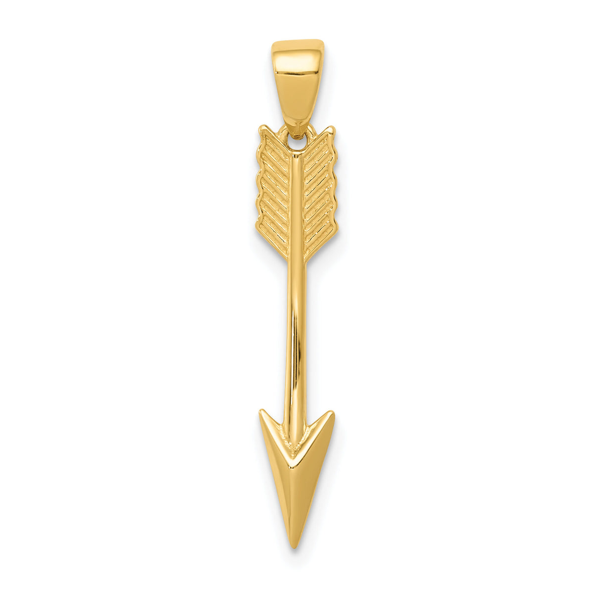 14K Polished 3D Arrow Pendant-K5404