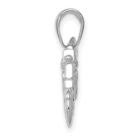 14K White Gold Gold Polished / Textured 3-D Motorcycle Pendant-K5411W
