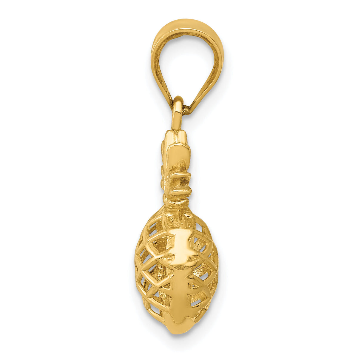 14k Polished 3D Pineapple Pendant-K5419