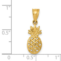 14k Polished 3D Pineapple Pendant-K5419